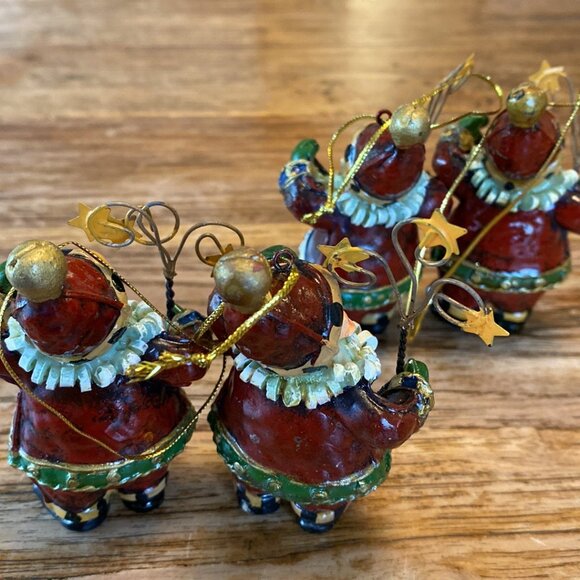 Seven Vintage Santa Resin Ornaments - Picture 3 of 11